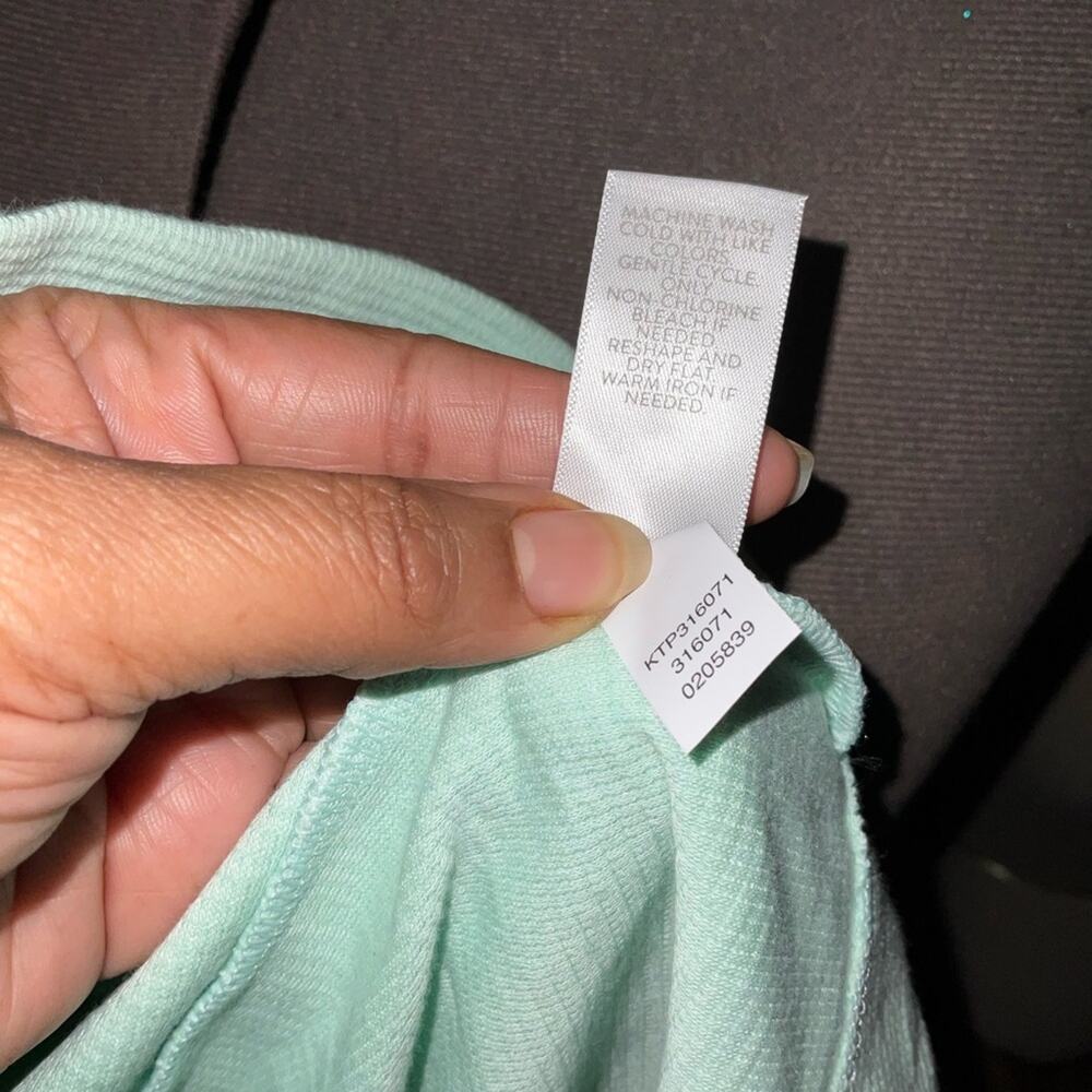NWOT J Jill Mint Green Textured V-Neck Top 3/4 Sleeve Plus Size 3X Cotton - Picture 8 of 8